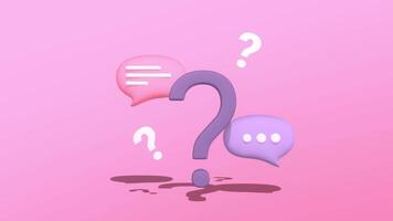 geanimeerd vraag Mark met toespraak bubbel. toespraak bubbel animatie. vraag Mark animatie. geschikt voor uitlegger , bedrijf marketing, presentatie en inhoud. video