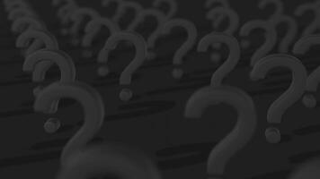 animerad fråga märke, blå animerad fråga mark på svart bakgrund, fråga mark animation, lämplig för presentation, förklarare, företag marknadsföring och innehåll. video