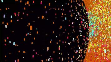 New Year 2026 text animation with disintegration particle effects video