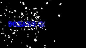 Dreams come true text animation with disintegration particle effects video