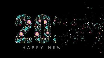 2026 text animation with disintegration particle effects video