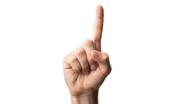 un mano señalando arriba con un dedo foto