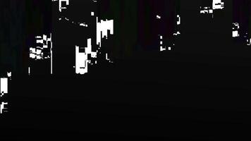 levande rgb pixel tekniskt fel animering med bruten visa mönster och digital signal ljud. sömlös 4k slinga som visar fel skärm förvrängning för sci-fi eller tech design bakgrunder. video
