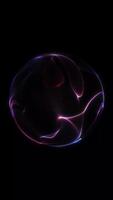 Vertical glowing gradient sphere in red, purple and blue tones with smooth motion and soft light reflections. Abstract 4K loop. video
