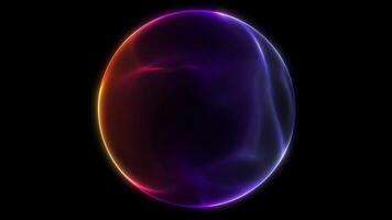 färgrik lysande lutning sfär med slät ljus reflektioner och vätska rörelse. abstrakt trogen energi klot slinga i 4k. video