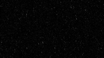 Realistic rain and snow particle overlay with soft falling streaks on green and black background. Seamless 4K loop texture for weather, cinematic or transparent visual effects video