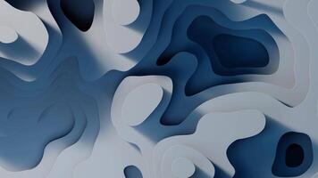 Minimal white and blue 3D abstract terrain with soft gradient shadows. Smooth topographic motion forming futuristic digital surface with layered curves and gentle depth animation. video