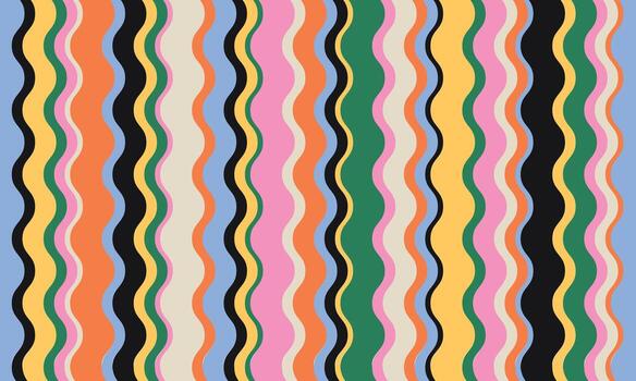 maravilloso vistoso antecedentes en retro 60-70 estilo. resumen miedoso ondulado diseño modelo vector