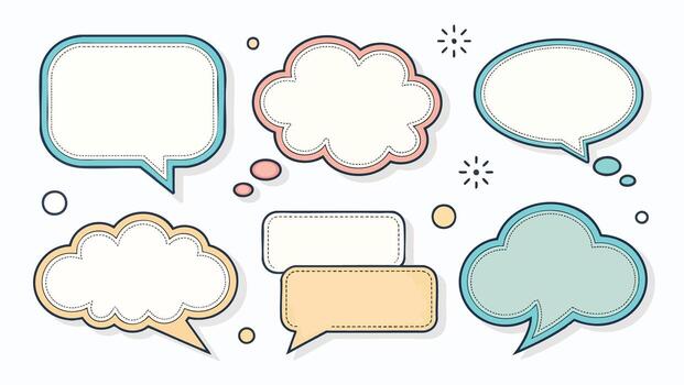 Set of Empty Text Boxes , Comic Speech Bubbles vector