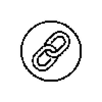 Chain Link Pixel Art Icon for Web Design vector