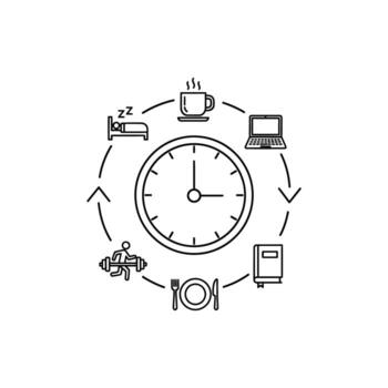 diario rutina reloj icono ilustración en transparente antecedentes vector
