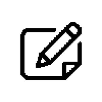 Pixel Art Edit Pixelated Writing Icon Edit Pixel Symbol Pixel Write vector