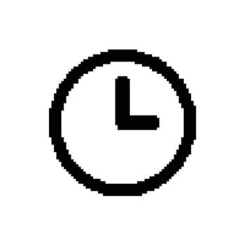 Clock Time Pixel Art Icon for App Development vector