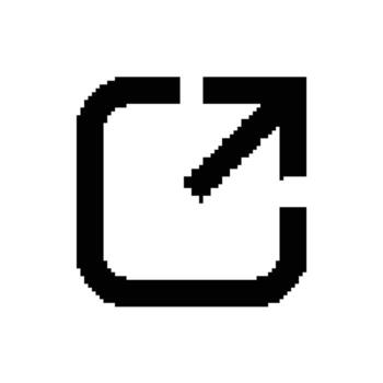 External Link Pixel Art Icon for Website UI Design vector