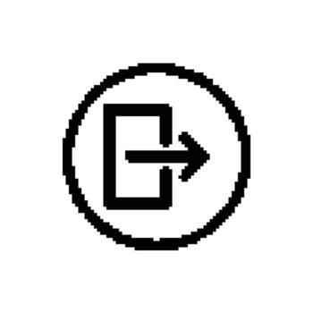 salida píxel Arte icono para ui interfaz vector