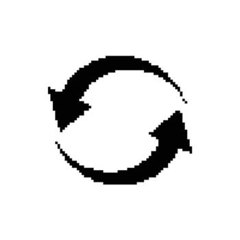 giratorio flechas pixelado símbolo para refrescante o sincronizando vector