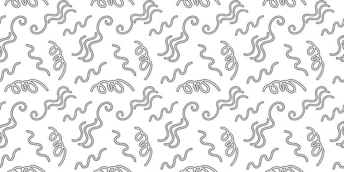 Seamless abstract pattern with wavy lines on a white background. Line art style. vector