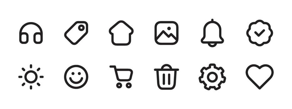 sencillo línea íconos conjunto para web y móvil interfaces vector