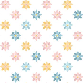Minimal Botanical Pattern with Simple Flower Design vector