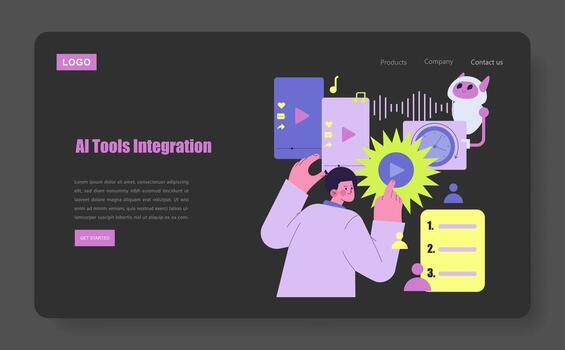 AI tools integration illustration vector