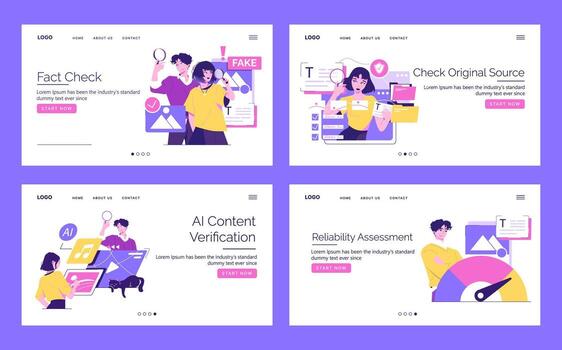 Fact-checking and content verification tools vector