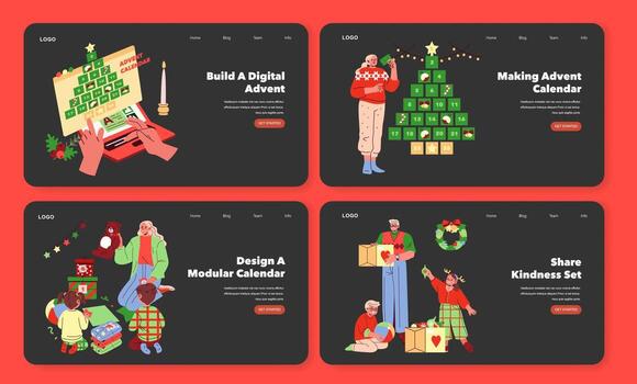 Four creative advent calendar project ideas vector