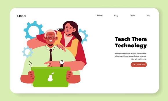 Learning technology together vector
