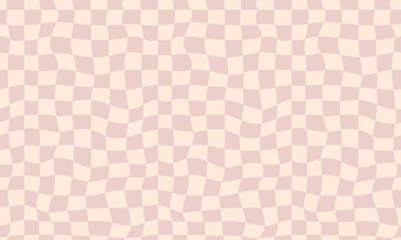 Groovy hippie 70s seamless pattern. Checkerboard, chessboard, mesh, waves background. Twisted and distorted texture in trendy retro psychedelic Y2k style. Flat illustration vector