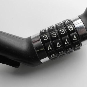 Close Up View of Identical Numbers on Combination Bike Lock Square Stock Photo