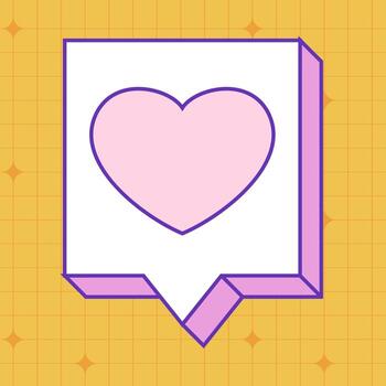 Retro memphis speech bubble. Talk bubble text, chat box, in retro style with drawing element on a color background. Sticker emoji text block in doodle balloon style vector