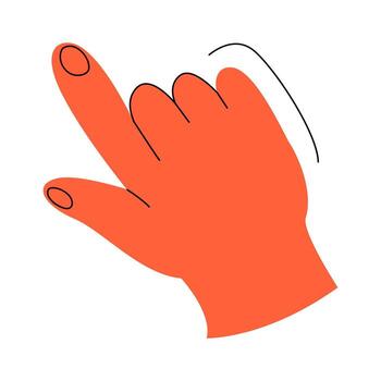 Gesture and hand showing non verbal element of communication. isolated open palm and rebellion symbol with doodles. Thumb up, rock and roll and okay, peace and first up vector