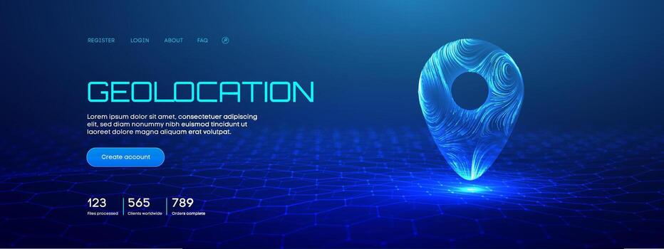 Digital geolocation interface design vector