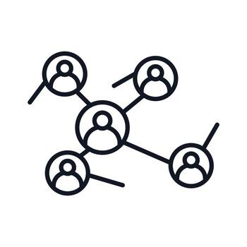 networking icons isolated on White Background. Flat style design vector