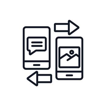 interconnection icons isolated on White Background. Flat style design vector