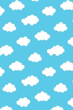 White clouds on a blue background. Isolated background. Flat-style pattern vector