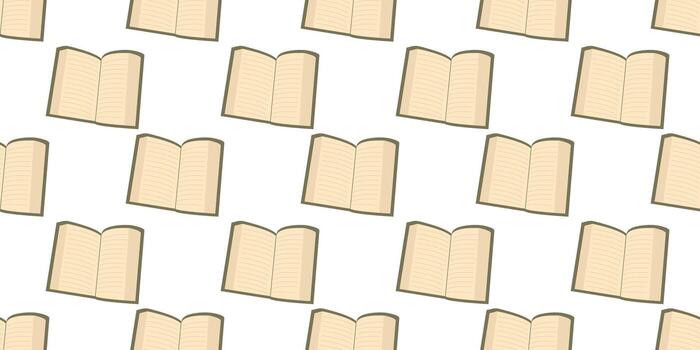 Fall motif seamless pattern with books vector