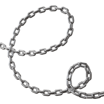 realistico 3d metallo catena lettera e png