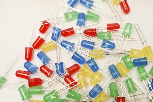 Bags featuring a random mix of multicolored LEDs. photo