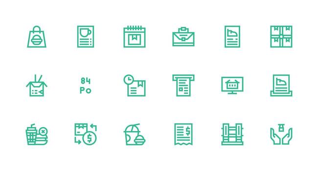 orden icono conjunto con 18 fuerte carrera línea gráficos todas dispositivo compatible icono conjunto vector