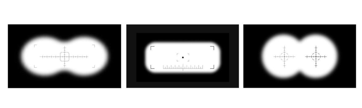 set of Binoculars Frame Overlay Set. blurred border transparent backdrop vector