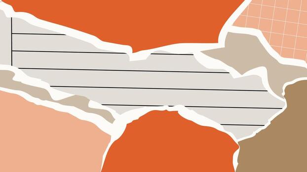 pop punk Horizontal, backdrop border With Textured Torn Scraps Of Paper. vibrant Ripped patch pieces vector