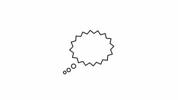 caotico movimento discorso bolla animazione con alfa canale su un' trasparente sfondo. il bolla si sposta imprevedibilmente, la creazione di un' dinamico visivo effetto. il animazione è senza soluzione di continuità e in loop. video