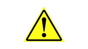 kaotisk varning tecken animation. detta animering funktioner ett animerad varning tecken med ett alfa kanal på en transparent bakgrund. de looped animering ser till sömlös upprepning. video