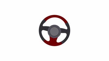 dynamisch Lenkung Rad Animation mit ein Alpha Kanal auf ein transparent Hintergrund. das Animation ist einwandfrei geloopt. das Lenkung Rad dreht sich glatt und chaotisch. video