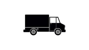 Animated Delivery Truck with Rotating Wheels and Bouncing Body with alpha channel on transparent background. The animation is looped seamlessly, providing continuous motion. video