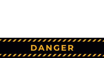 peligro advertencia cinta animación con bucle movimiento. esta es un animación con un alfa canal en un transparente fondo, presentando un animado advertencia bandera. video