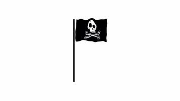 Waving Pirate Skull Flag Animation. This animation features a looped animation of a pirate flag, with alpha channel on transparent background. video