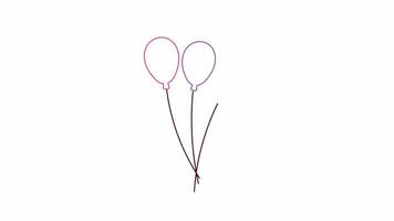 colorida balões aparecendo animação com alfa canal em transparente fundo. perfeito para festa convites, celebração videos e movimento gráficos projetos.