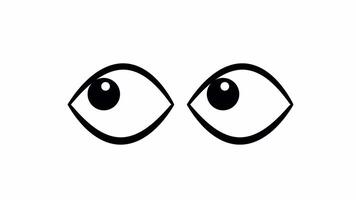 Animated Eyes Looking Around and Blinking. This looped animation features animated eyes with an alpha channel on a transparent background. video
