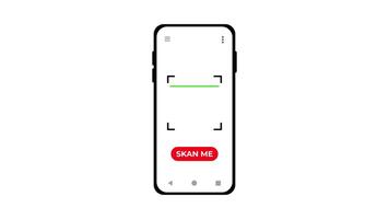 mobil qr scanner gränssnitt animation. detta animering är med alfa kanal på transparent bakgrund. en sömlös slinga animering av en mobil qr scanner gränssnitt. video